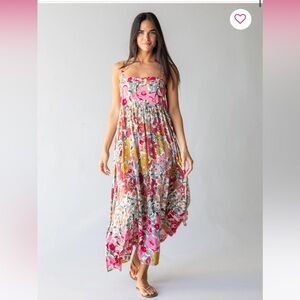 Patti Side Slit Maxi Dress - Vintage Summer Floral